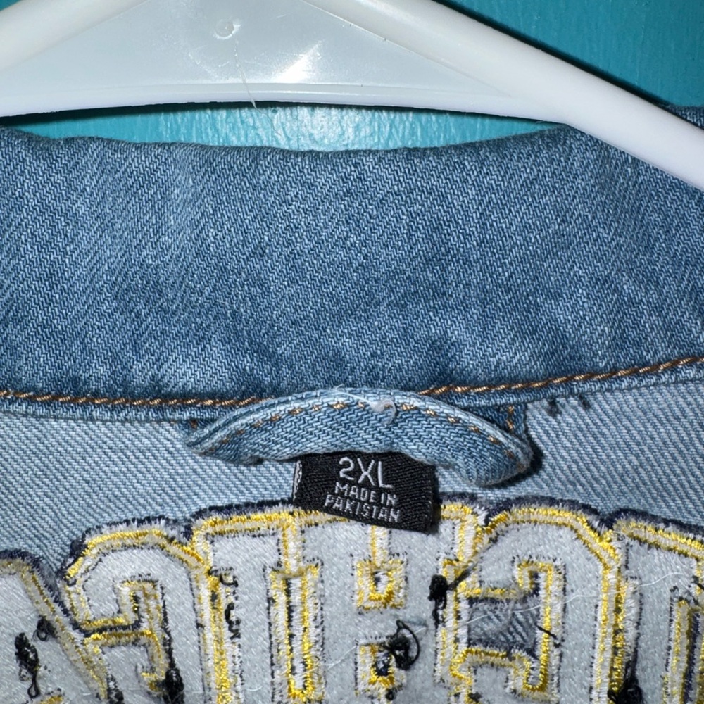 Denim Jacket with Michigan Wolverines - Picture 2 of 6
